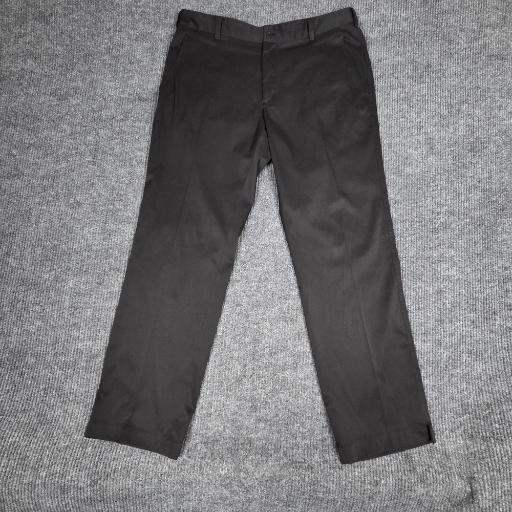 Nike Golf Dri Fit Mens 36x32 Black Flat Front Chino Golf Pants
